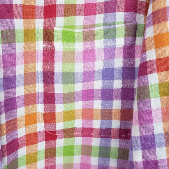 Alan Flusser Men's L Plaid Button Front Long Slee - Picture 4 of 8